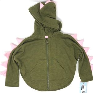 Cat & Jack BabyGirl green and pink Dino  hoodie